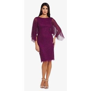 Wildberry Beaded Flutter Sleeve Sheath Dress